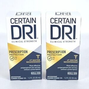 2 Pk Certain Dri Clinical Strength Roll On Antiperspirant 1.2oz Hyperhidrosis